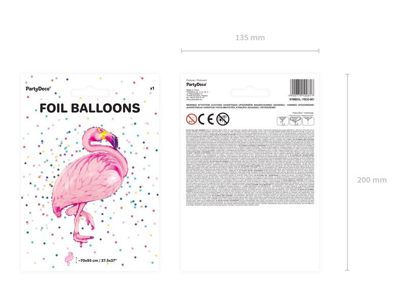 Balon foliowy Flaming różowy 70x95cm FB32-081 PartyDeco